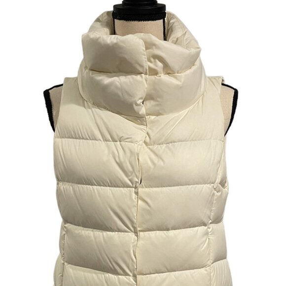 Eileen Fisher Soft White Recycled Nylon Stand Collar Vest